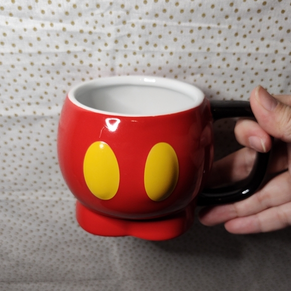 Disney Store Exclusive Mickey Mouse Pants Red Yellow Coffee Mug Cup HTF - Picture 4 of 6